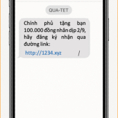 Cảnh báo tội phạm lợi dụng chủ trương tặng 100.000 đồng nhân dịp Quốc khánh 2/9 để lừa đảo chiếm đoạt tài sản