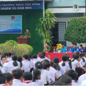 Công an xã Tân Bình tuyên truyền kỹ năng phòng, chống tội phạm  và an toàn giao thông