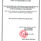 BẢN CÔNG BỐ HỆ THỐNG QUẢN LÝ CHẤT LƯỢNG TẠI CÔNG AN THÀNH PHỐ CẦN THƠ