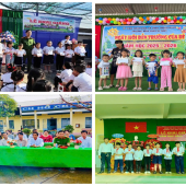 Công an xã Vĩnh Thuận Đông cùng “Tiếp sức đến trường”,  mừng ngày khai giảng năm học mới