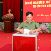 Công an thành phố Cần Thơ phát động ủng hộ Nhân dân các tỉnh  miền Trung và miền Bắc bị thiệt hại do bão
