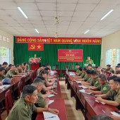 Tập huấn cho lực lượng tham gia bảo vệ an ninh, trật tự ở cơ sở tại Công an xã Nhơn Ái và xã Thạnh Hòa
