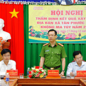 Thẩm định kết quả xây dựng địa bàn không ma túy năm 2025   tại xã Tân Phước Hưng
