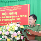 Lãnh đạo Công an thành phố dự sơ kết công tác Công an quý III và  09 tháng năm 2025 tại Công an xã Tài Văn và Công an phường Mỹ Xuyên