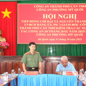 Lãnh đạo Công an thành phố làm việc với Công an phường Mỹ Quới về các mặt công tác năm 2025