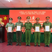 Công an phường Ngã Năm và xã Tài Văn tổ chức lễ công bố  Quyết định về công tác cán bộ