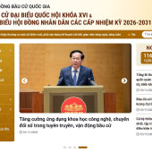 Trang thông tin về Bầu cử đại biểu Quốc hội khóa XVI và đại biểu Hội đồng nhân dân các cấp nhiệm kỳ 2026-2031