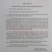 Công an Cần Thơ giúp tìm thấy người mất tích trên sông, người dân xúc động gửi thư cảm ơn