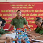 Công an xã Đông Phước tiếp Đoàn Công an thành phố Cần Thơ kiểm tra công tác Công an năm 2025