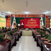 Công an phường Long Tuyền tổ chức Lễ ra quân thực hiện cao điểm tấn công trấn áp các loại tội phạm