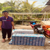 Công an xã Nhơn Ái bắt quả tang đối tượng vận chuyển thuốc lá điếu nhập lậu