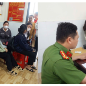 Công an xã Tân Bình cấp định danh điện tử  mức độ 2 cho học sinh trên địa bàn