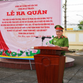 Công an xã Tân Hòa tổ chức Lễ ra quân cao điểm tấn công, trấn áp tội phạm và phát động phong trào thi đua “Ba nhất”