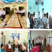 Công an xã Lương Tâm thăm, tặng quà cơ sở tôn giáo và bảo đảm  an ninh, trật tự Lễ Giáng sinh 2025