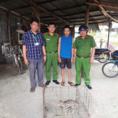 Công an xã Tân Bình tiếp nhận động vật quý hiếm do Nhân dân tự nguyện giao nộp