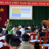 Công an xã Đông Phước tổ chức tập huấn nghiệp vụ phòng cháy, chữa cháy và cứu nạn, cứu hộ năm 2025