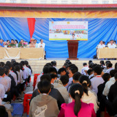 Gần 1.400 học sinh THCS Tân Hòa hào hứng trang bị kỹ năng an toàn giao thông