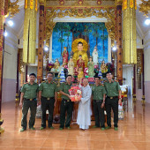 Công an phường Vị Tân thăm, chúc Tết các cơ sở ư tôn giáo trên địa bàn