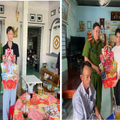 Công an xã Vĩnh Trinh thăm hỏi, tặng quà, động viên thanh niên trúng tuyển nghĩa vụ tham gia Công an nhân dân năm 2026