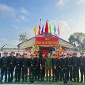 Công an xã Vĩnh Trinh bảo đảm an ninh, trật tự Lễ giao, nhận quân năm 2026