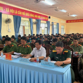 Công an xã triển khai Phương án bố trí lực lượng bảo đảm an ninh, trật tự tại các điểm bầu cử trên địa bàn xã Thạnh Thới An.