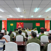 Công an xã Trường Thành tổ chức hội nghị giao ban với lực lượng bảo vệ an ninh, trật tự ở cơ sở.