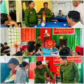 Công an xã Vĩnh Viễn kiểm tra, hướng dẫn công tác phòng cháy, chữa cháy tại các điểm bầu cử