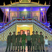 Công an xã Thạnh Thới An triển khai các hoạt động bảo đảm an ninh, trật tự Lễ Kiết giới Sây Ma tại chùa Prếk Om Pu (Tầm Vu).