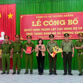 Công bố Quyết định thành lập Đảng bộ cơ sở Công an xã Trường Khánh