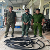 Công an xã Vị Thủy kịp thời bắt giữ đối tượng giả danh  công nhân điện lực cắt trộm cáp quang