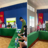 CÔNG AN XÃ TÂN PHƯỚC HƯNG RA MẮT MÔ HÌNH “CỔNG TRƯỜNG AN TOÀN GIAO THÔNG”