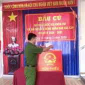 Công an xã Tân Long tham gia bầu cử sớm và bảo đảm an ninh, trật tự phục vụ bầu cử đại biểu Quốc hội khóa XVI và đại biểu Hội đồng nhân dân các cấp nhiệm kỳ 2026 – 2031