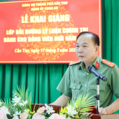 Công an thành phố Cần Thơ khai giảng lớp bồi dưỡng lý luận chính trị dành cho đảng viên mới năm 2026