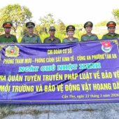 Phòng Tham mưu ra quân “Ngày Chủ nhật xanh” Tuyên truyền pháp luật về bảo vệ môi trường, động vật hoang dã và nguồn lợi thủy sản; vận động người dân ký cam kết chấp hành