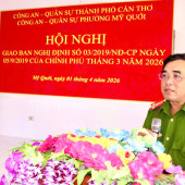 Công an - Quân sự phường Mỹ Quới hiệp đồng chặt chẽ trong thực hiện  Nghị định số 03/2019/NĐ-CP ngày 05/9/2019 của Chính phủ