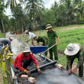 Công an xã Thuận Hòa chung tay xây dựng Con đường xanh