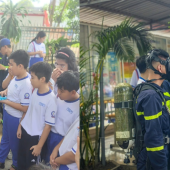 Trải nghiệm thực tế kỹ năng phòng cháy, chữa cháy và cứu nạn, cứu hộ tại trường học