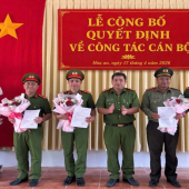 CÔNG AN XÃ HÒA AN TỔ CHỨC LỄ CÔNG BỐ QUYẾT ĐỊNH VỀ CÔNG TÁC CÁN BỘ