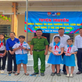 Công an xã Nhơn Ái tăng cường tuyên truyền ngăn ngừa bạo lực học đường, đuối nước và tai nạn thương tích trong học sinh