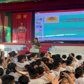 Công an phường Mỹ Xuyên trang bị kỹ năng tham gia giao thông cho học sinh và đảm bảo trật tự an toàn giao thông tại các trường học