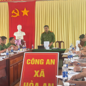 Công an xã Hoà An tổ chức Hội nghị triển khai, quán triệt các văn bản liên quan đến công tác quản lý cán bộ trong Công an nhân dân