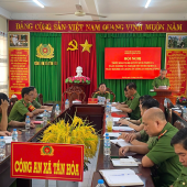 Công an xã Tân Hòa tổ chức Hội nghị triển khai Nghị quyết và chương trình hành động của Đảng ủy Công an Trung ương