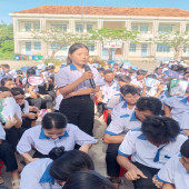 Công an xã Vĩnh Lợi “Chung tay xây dựng trường học an toàn, văn minh, nói không với ma túy và tệ nạn xã hội”