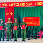 Công an xã Lương Tâm tổ chức lễ công bố quyết định công tác cán bộ