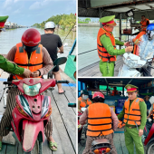 Công an xã Thạnh An siết chặt an toàn giao thông tại các bến đò ngang