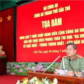 Nâng cao ý thức chấp hành điều lệnh Công an nhân dân gắn với thực hiện phong trào thi đua “Ba nhất” trong lực lượng Công an thành phố Cần Thơ