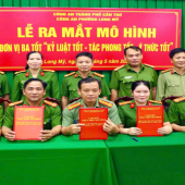 Công an phường Long Mỹ ra mắt mô hình Đơn vị ba tốt:  “Kỷ luật tốt-Tác phong tốt-Ý thức tốt”.