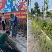 Tuổi trẻ Công an xã Thạnh Xuân tích cực hưởng ứng phong trào bảo vệ môi trường