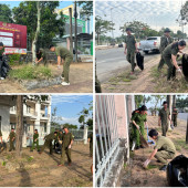 Chi đoàn, Chi hội phụ nữ Công an xã Phong Điền tích cực hưởng ứng phong trào thi đua bảo vệ môi trường