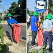 Tuổi trẻ Công an xã Thuận Hòa ra quân hưởng ứng Ngày Môi trường thế giới và Tháng hành động vì môi trường năm 2026